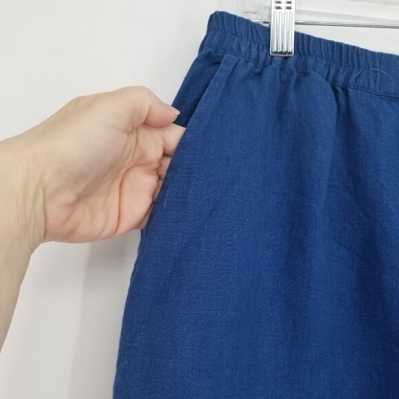 Gudrun Sjoden Linen Wide-leg Pants -L- Blue - Scandi, Lagenlook, - Picture 3 of 6